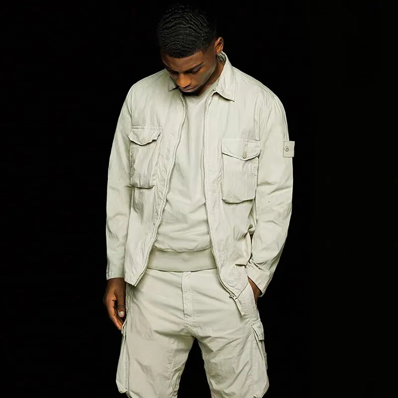 Men's Jackets Phantom Series Lapel Street Zipper Shirt High Quality Cotton City Casual Jacket 230328