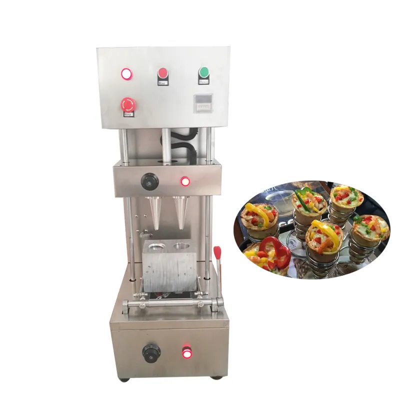 110V 220V 2 Molds Spiral Shape Pizza Machine Commercial Electric Automatic Pizza Cone Machine With Bracket