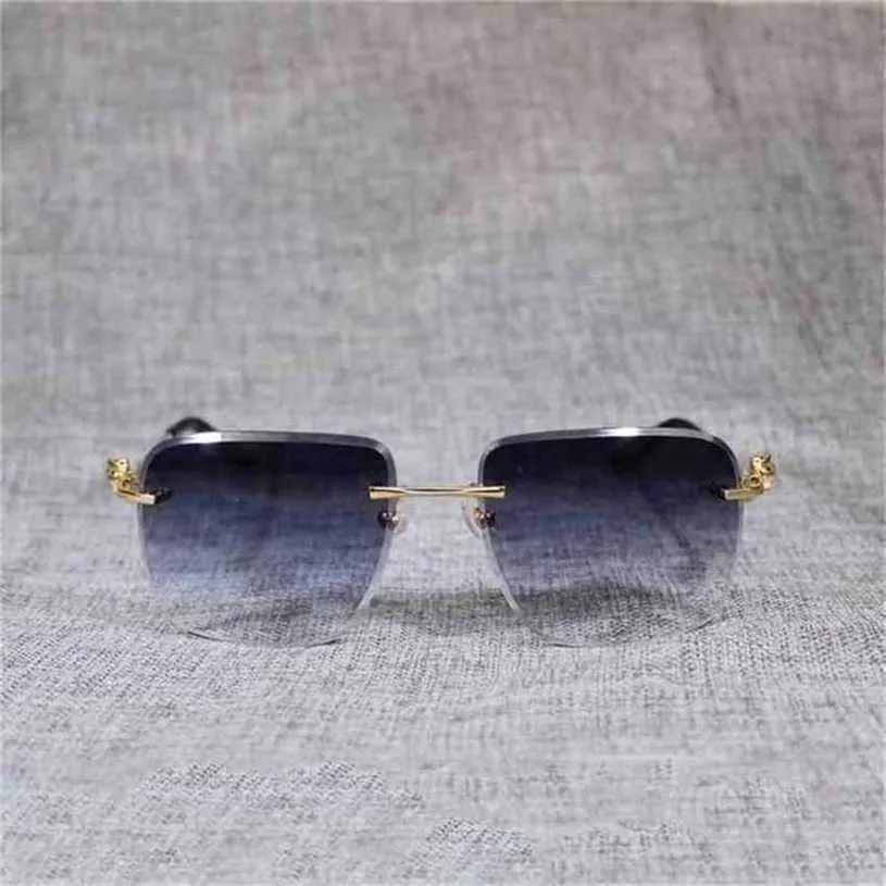 Topp lyxdesigner solglasögon 20% rabatt på vintage rimlösa överdimensionerade män oculos leopard stil fyrkantig metall skugga skärningslins gafas kvinnor för utomhus