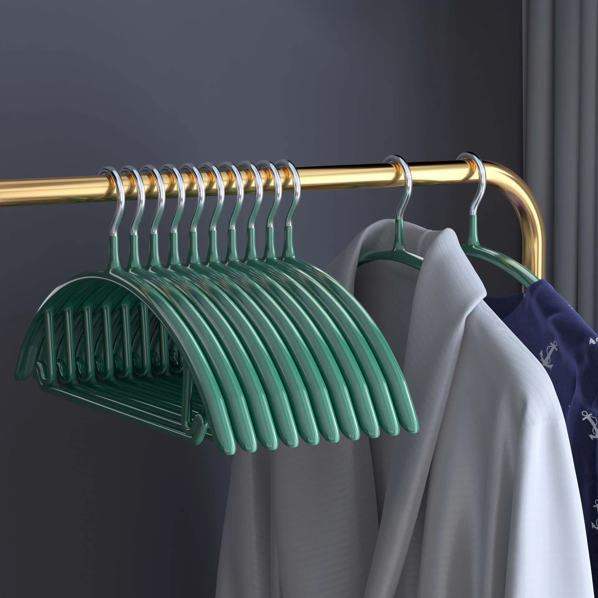 Non Slip Rubber Coated Sweater Hanger With No Shoulder Bump And Scrap