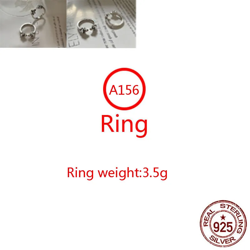 A156 S925 Серебряное кольцо стерлингового кольца Персонализированное модное панк -хип -хоп стиль открытый якорь -лодочный штук