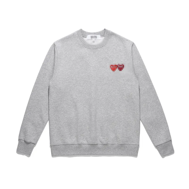Designer Men's Hoodies Com Des Garcons Grey CDG Sweatshirt PLAY Double Hearts Crewneck Sweatshirts Brand XL New