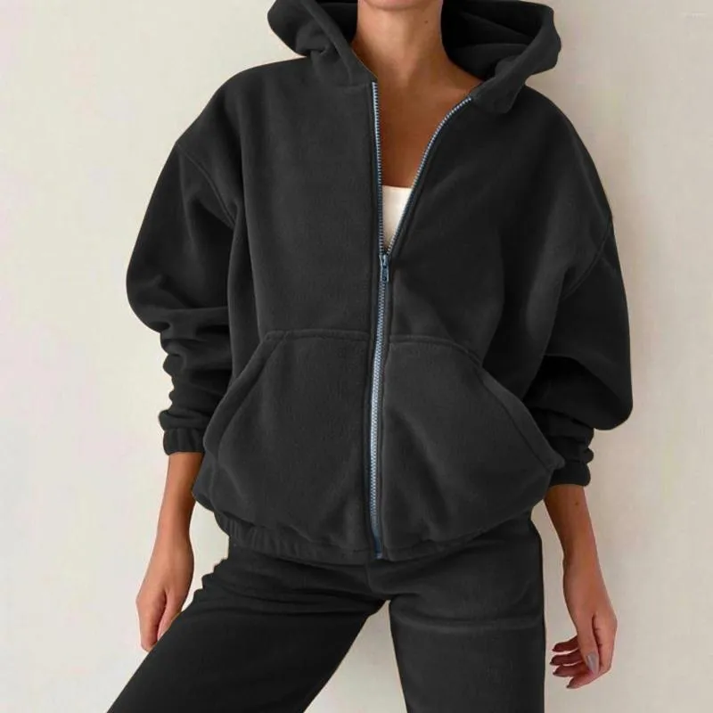 Kvinnors hoodies Kvinnors casual tracksuit Autumn and Winter Hooded Set fashionabla solid Color Sweater Pants Two Piece Suit