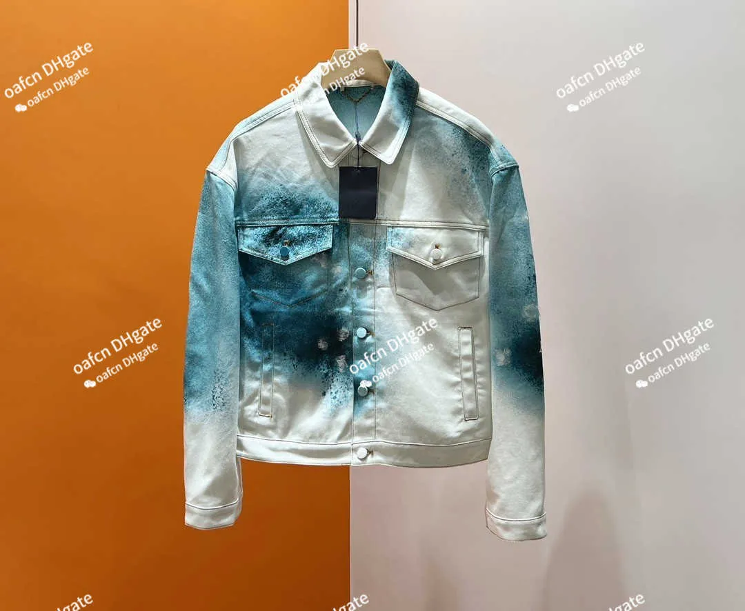 23SS 5A Męska kurtka designerska Vintage Colorblock Denim Jacket Fashion Casual Cotton Elastyczny luźny krój Unisex sprane dżinsy sprane dżinsy