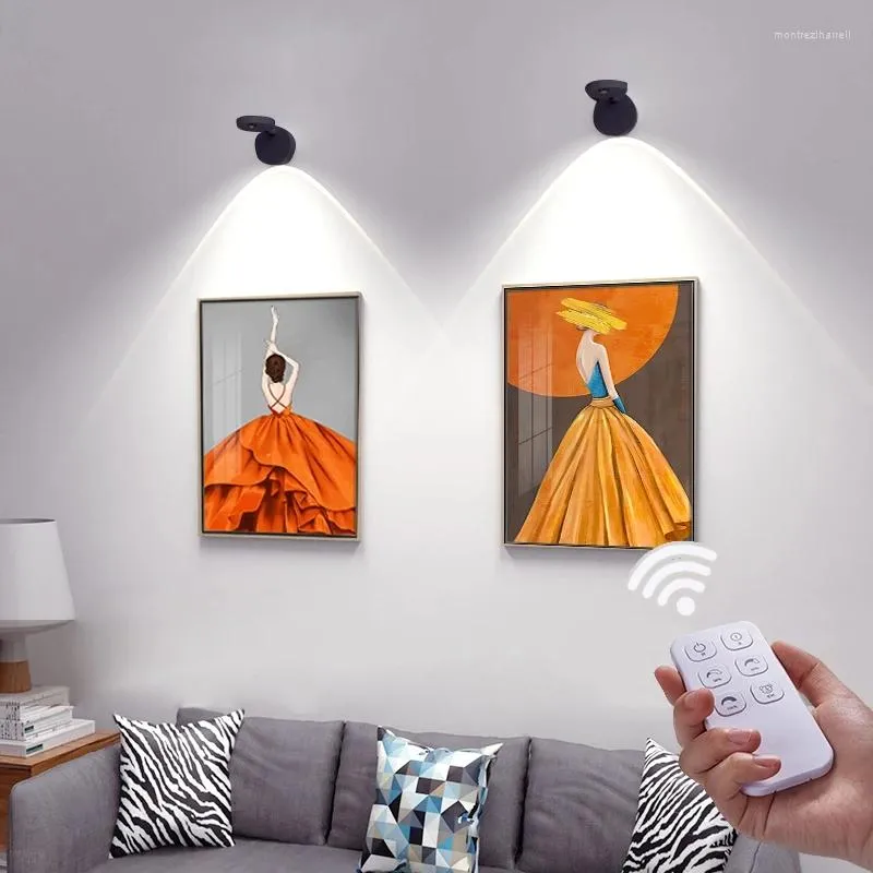 Wandlampen moderne led achtergrond kast muurschildering licht gratis installatie huis draadloze afstandsbediening voor indoor decor kunstshow