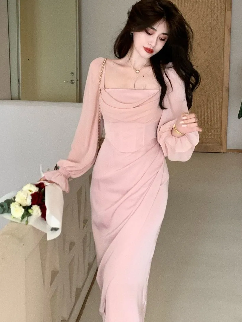 knee length dresses for ladies Long Black Corset Formal Dress with Puff Sleeves - Size 18 main image 1