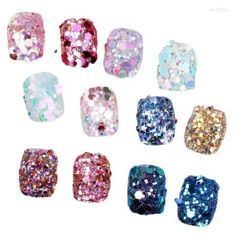 Nail Glitter Accessories Gel Polish Decor Shiny Large Sequins Holographic Art Decoration Manicure Colorful Diy Nails