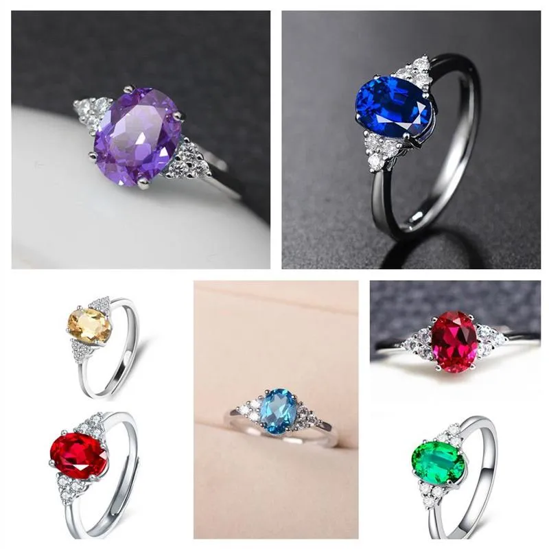 Обручальные кольца 6 цветов Модное капель -хрустальное кольцо для женщин для женщин.