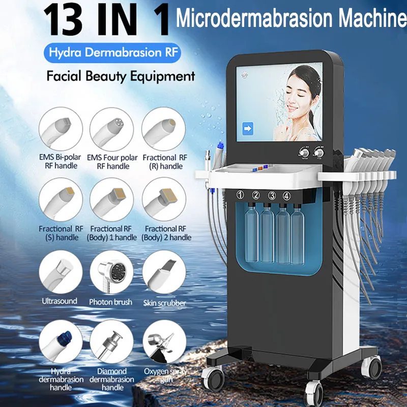 Hydra Dermoabrasione Idratante viso Rimozione della cicatrice dell'acne Radiofrequenza Pistola a spruzzo con ossigeno d'acqua LED Photon Beauty Microdermoabrasione Macchina