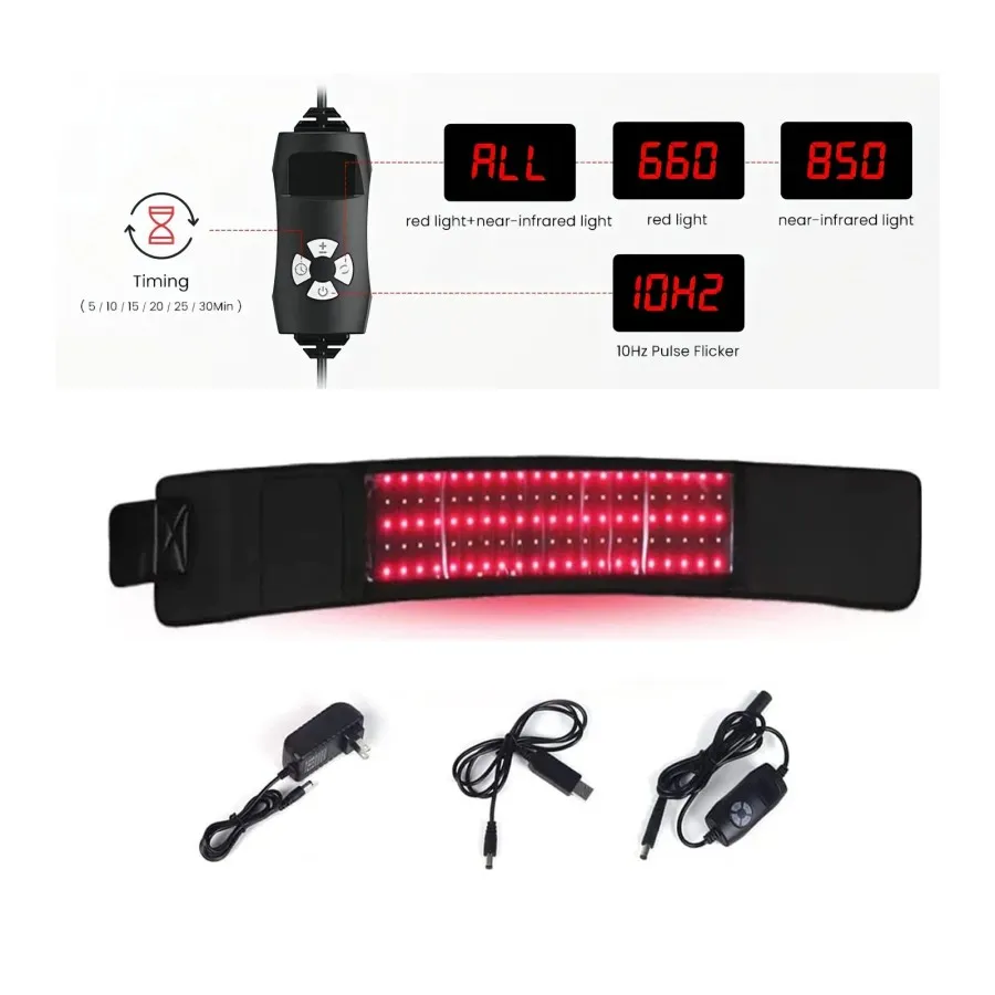 赤い赤外線LEDセラピーベルト、腰痛のための850nm 660nm、スリミング