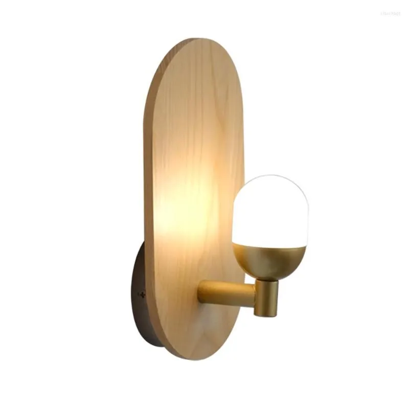 Настенная лампа скандинавская внутренняя свет современная деревянная скручивание для гостиной спальни спальни прикроватная кухня светодиодные декоры светильника Luminaria