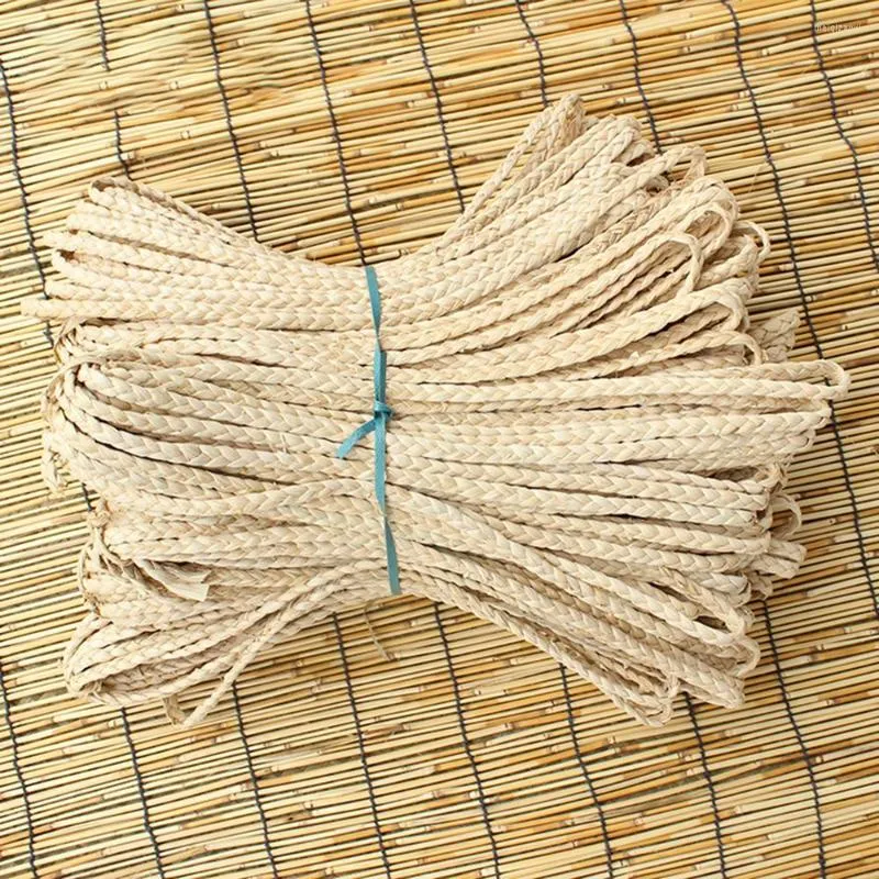 Decorative Flowers 1PC 4M 3 Strand Corn Husk Straw Material Rattan Weaving Braid Materials For Furniture Bag DIY Handmade Decor Craft