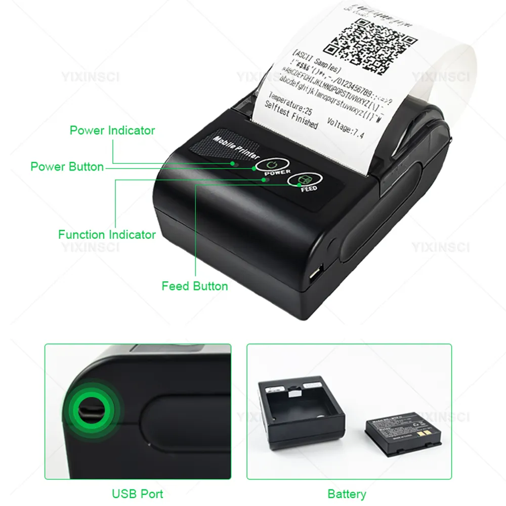Mini Portable Printer Thermal Mini Printer For Mobile Phone PC