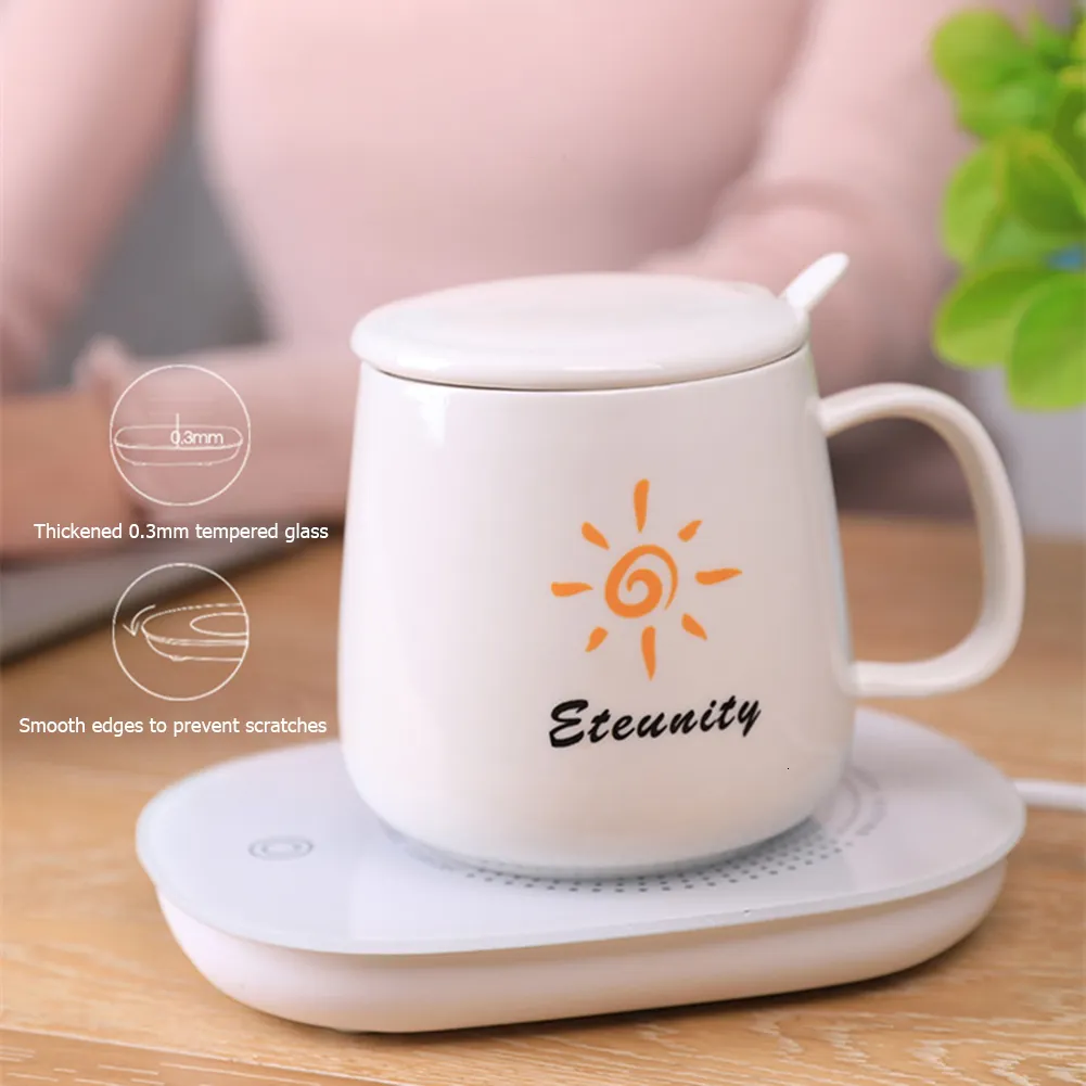 Ceramics Coffee Cup Plug in Smart Thermostatic Cup For Home Office Milk Tea  Water Heating Mat