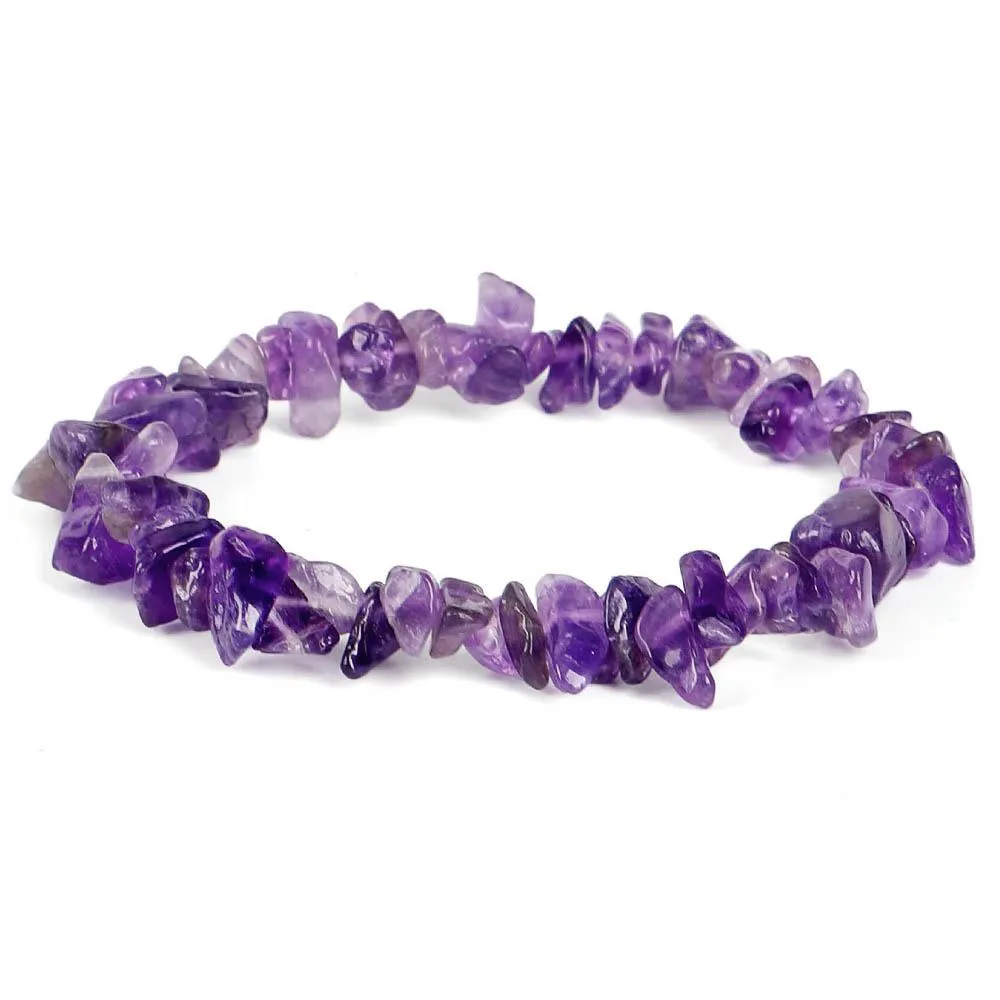 Gemma naturale pietra ghiaia di ghiaia gemella bracciale irregolare cristallo perle chip perle per perle di pepite braccialetti braccialetti di braccialetti di quarzo da braccialetto per donne