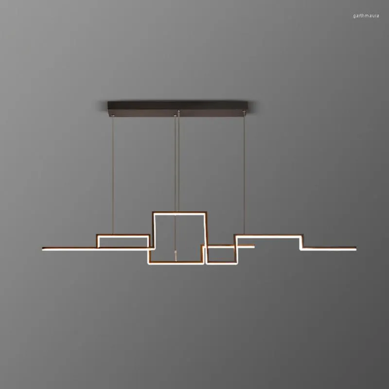 Lampadari Lampada a sospensione a LED Moderna geometria creativa nordica Nero Soggiorno Sala da pranzo Arredamento Bar Ufficio Lampada a sospensione