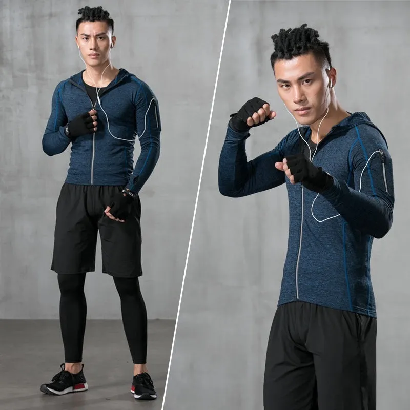 2020 New Men's Running Sets 5pcs/sets Compression Sport Suits Basketball  Training Tights Clothes Gym Fitness Jogging Sportswear