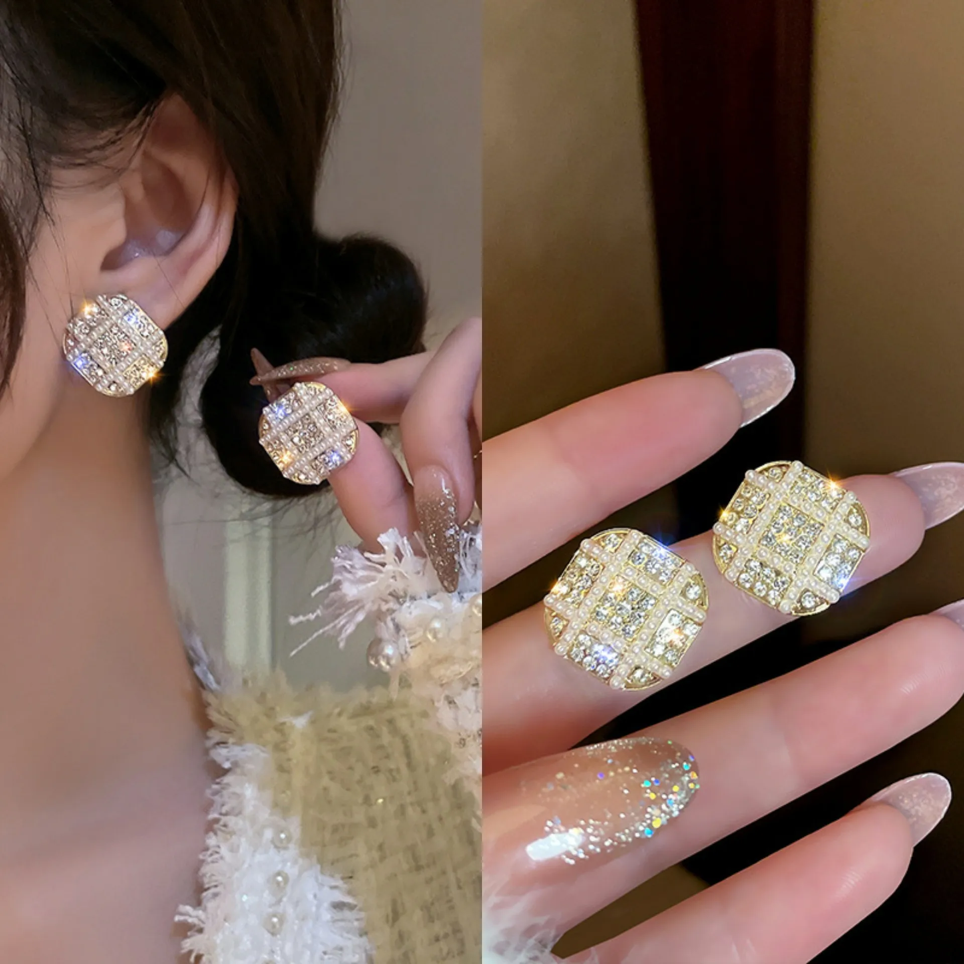 Boucles d'oreilles à tige de conception de perles de style à la mode pour les femmes bijoux portables exquis quotidiens accessoires de mariage élégants