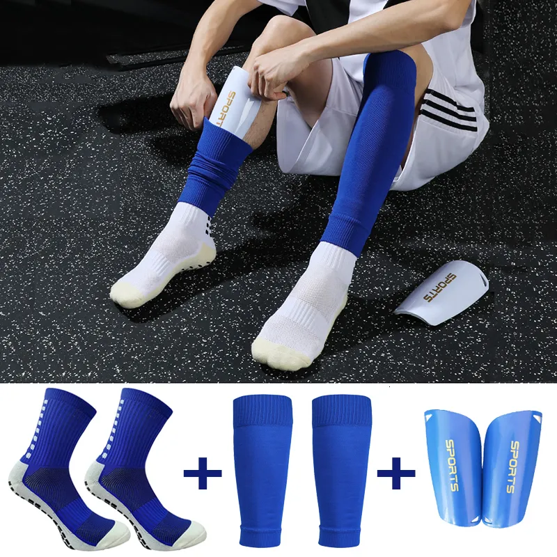 Protective Gear A Set Hight Elasticity Soccer Shin Guard Sleeves Adults Soccer Pads Trusox AntiSlip Socks Legging Cover Sports Protective Gear 230328