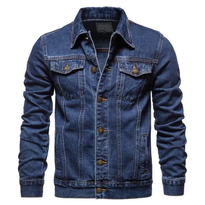 2024 Denim Jacket Men Women Casual Slim Fit Jean Coat Black Blue