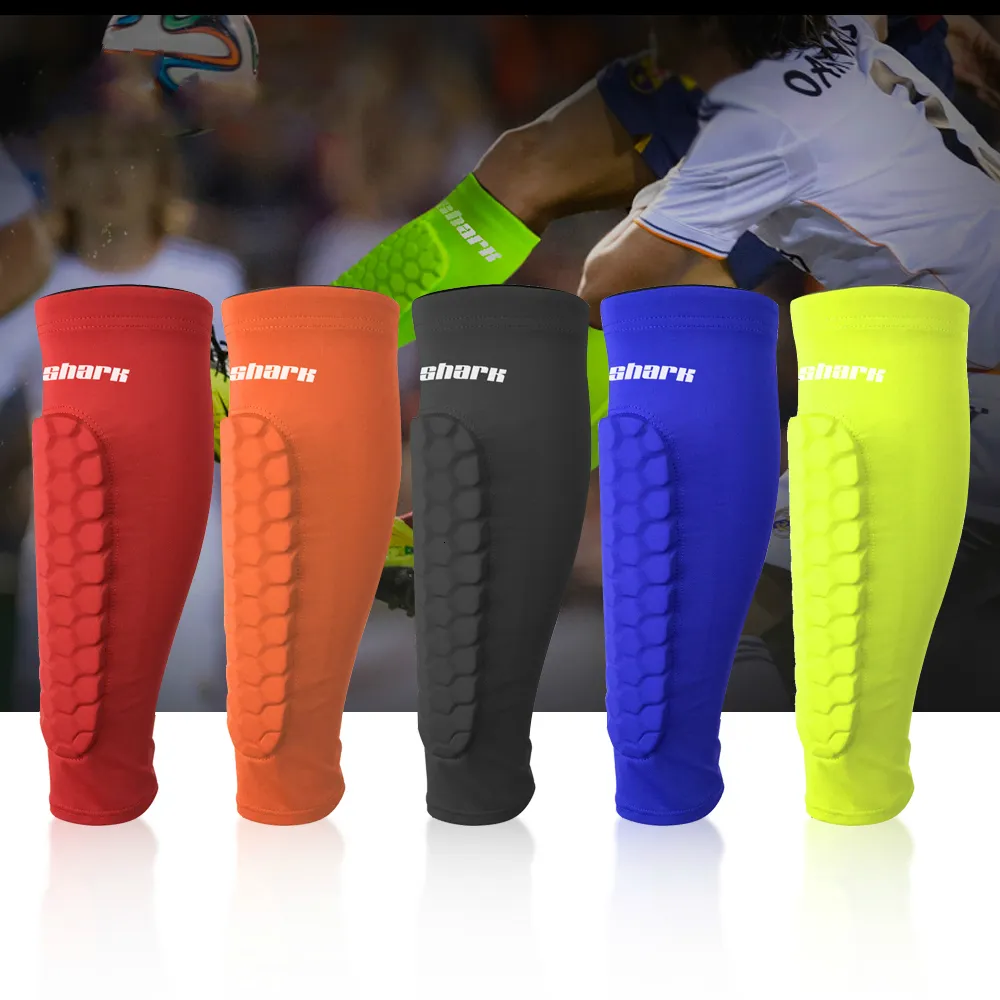 Beschermende uitrusting vrouwen mannen tiener kinderen voetbal Shin Guards voetbal honingraat honingraat anticollision compressie Legwarmers gym been kalf mouwen aangepast 230328