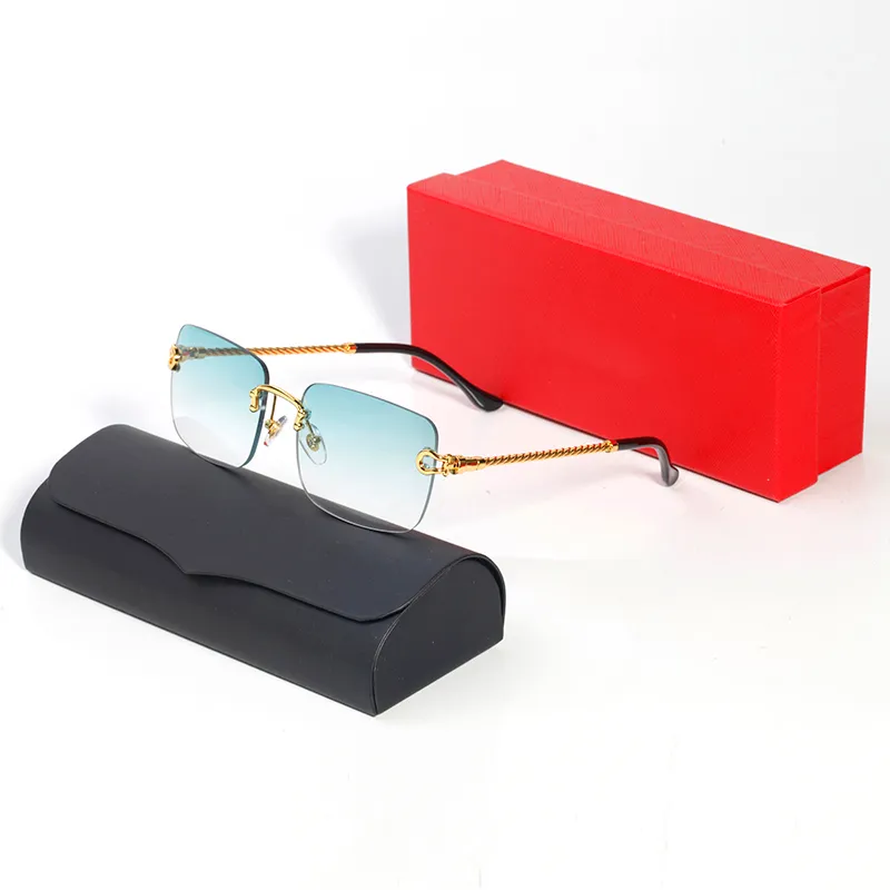 Mens Designer Solglasögon för kvinna Lunettes Luxury Carti Glasögon Trendiga fyrkantiga ramglasögon Arrow Totem Style Carter med Case Sunglass Gafas Para El Sol de Mujer