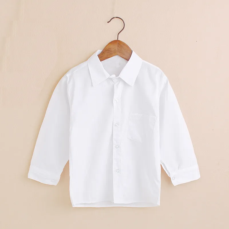 Kids Shirts Pure white baby shirt childrens clothing classic top grade childrens Tshirt cotton girl skydiving solid color student uniform 230329