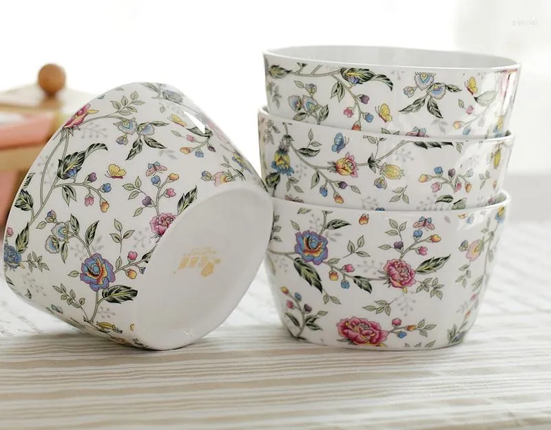 Bowls 4.5 Inch Real Bone China Floral Japanese Bowl Porcelain Small Snack Ceramic Mini Kitchen For Sauce Rice