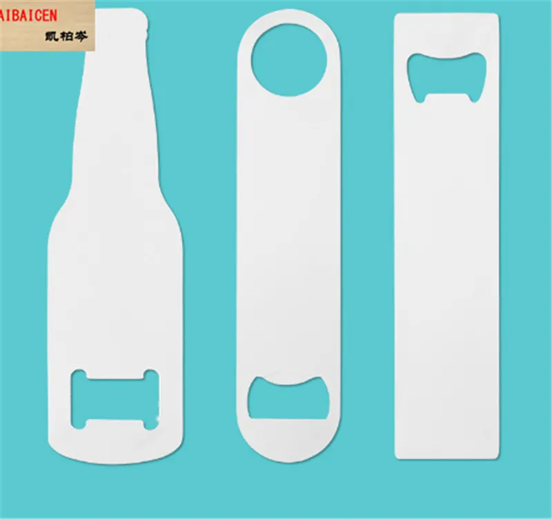 Sublimation Blank Beer Bottle Opener Silver Stainless Steel Flat Bottle Opener for Kitchen Restaurant Bar Party Tools heat transfer printer supplies