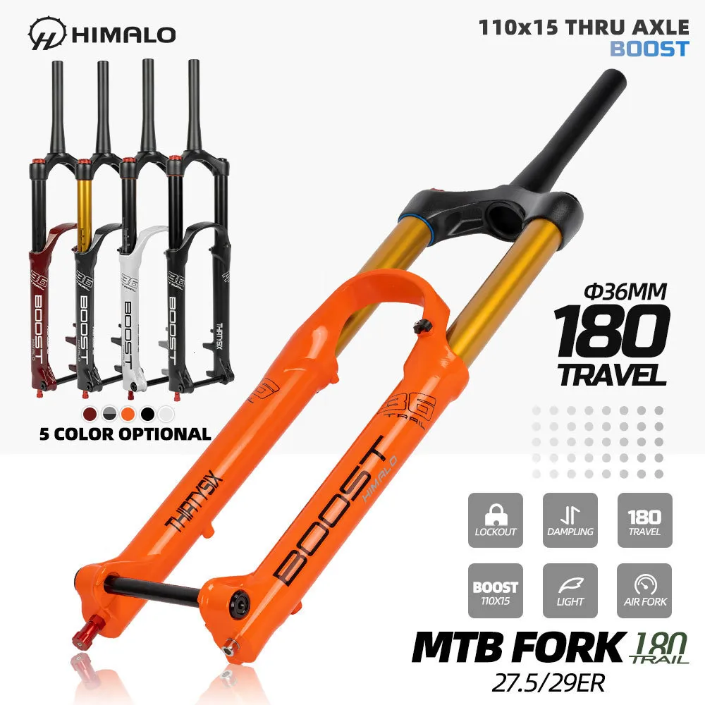 Cykelgrupper Himalo Suspension Fork DH Am Down Hill Thru Axle Boost Rebound Justermen 110mm15mm Travel 180mm MTB Luftcykel Del 230329