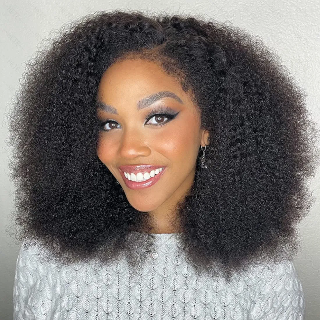 Perruque Afro cr pue boucl e sans colle perruque frontale en dentelle compl te densit 130 150 180 perruque pour femmes noires cheveux humains