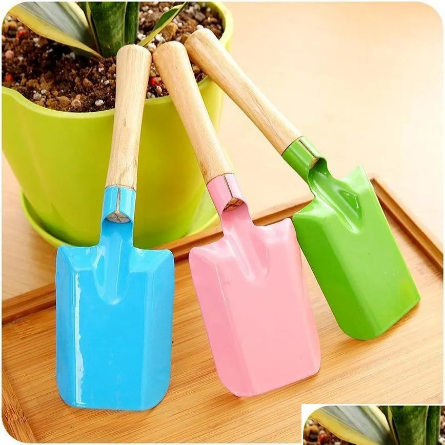 Spade Shovel Mini Gardening Colorf Metal Small Garden Hardware Tools Digging Kids Tool GYQ Drop Delivery Home DHHDU