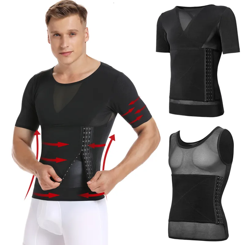 Men's Body Shapers Men's Shaping Compression Shirt Abdomen Shaping Abdomen Weight Loss Sheath Women's Breast Shrinking Tight Bra Waist Trainer Weight Loss Top 230329