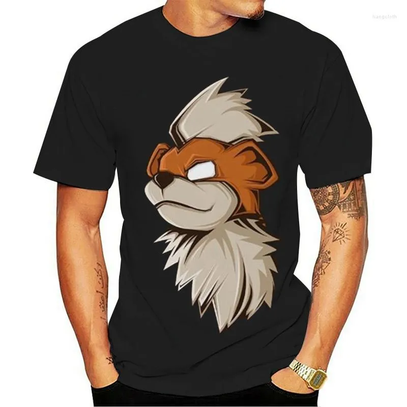 Herren T-Shirts 2023 T-Shirt Herren Growlithe Portrait Kurzarm S Lustige T-Shirts Neuheit T-Shirt Damen