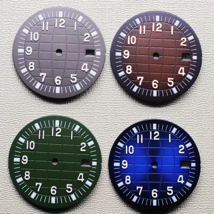 Kits de reparación de relojes, herramientas, esfera modificada de 28,5mm, NH35, NH36, verde luminoso para movimiento automático 4R 6R con logotipo S