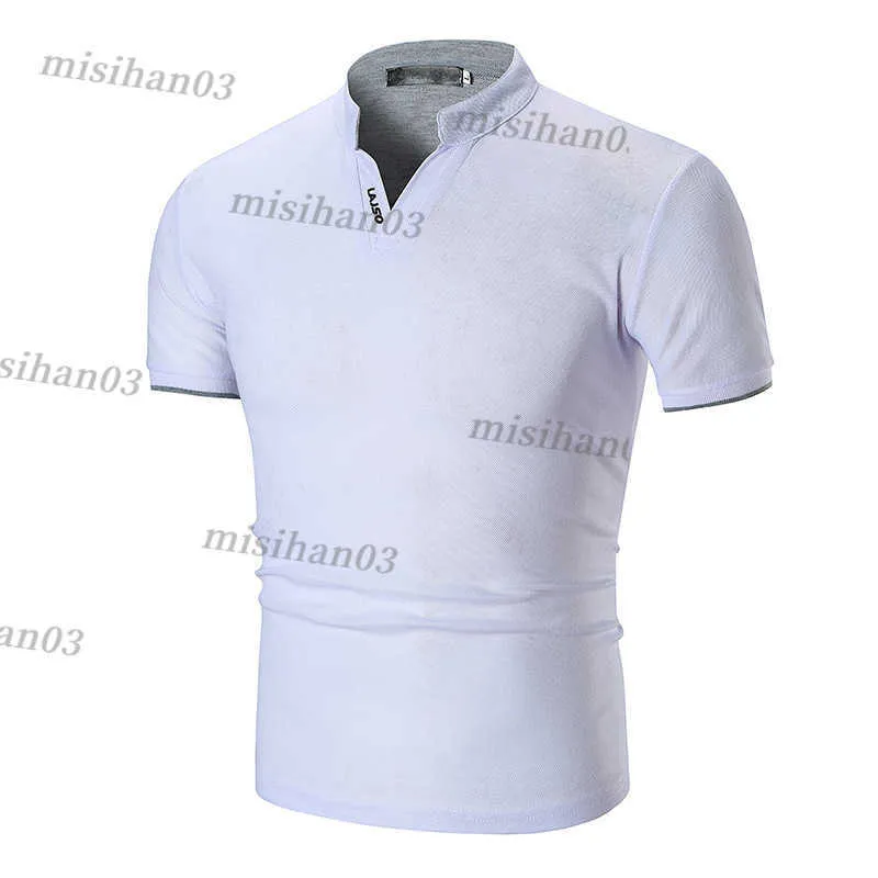 Herrpolos sommar T-shirts Solid Color Collar Polo Top New in Shirts and Blauses Tracksuits Overdimased Streetwear billiga märkeskläder Y2303