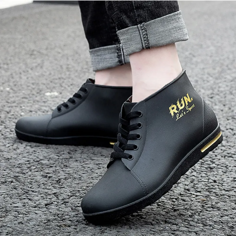 Men Boots Rain Sapatos impermeáveis ​​Pesca marido galoshes homem trabalho jardim de borracha bota de borracha de óleo não deslizamento sapatos de cozinha calçados