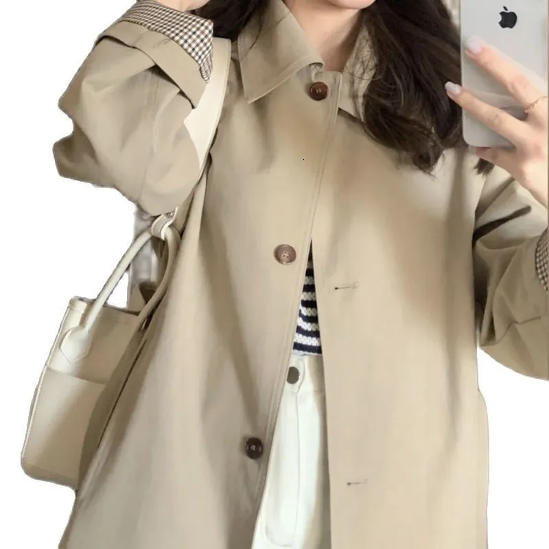 Women's Trench Coats 2023 Early Autumn Windbreaker Coat Fashion Spring And Khaki Short Korean Version Of The British Style 230329