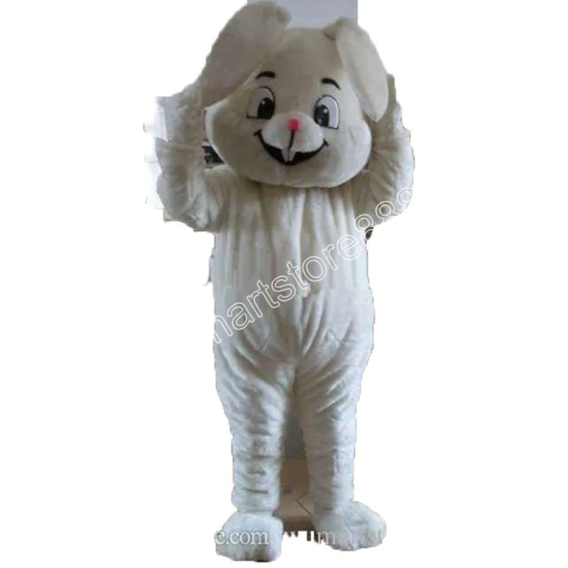 Adult size White Rabbit Mascot Costumes Animated theme Cartoon mascot Character Halloween Carnival party Costume