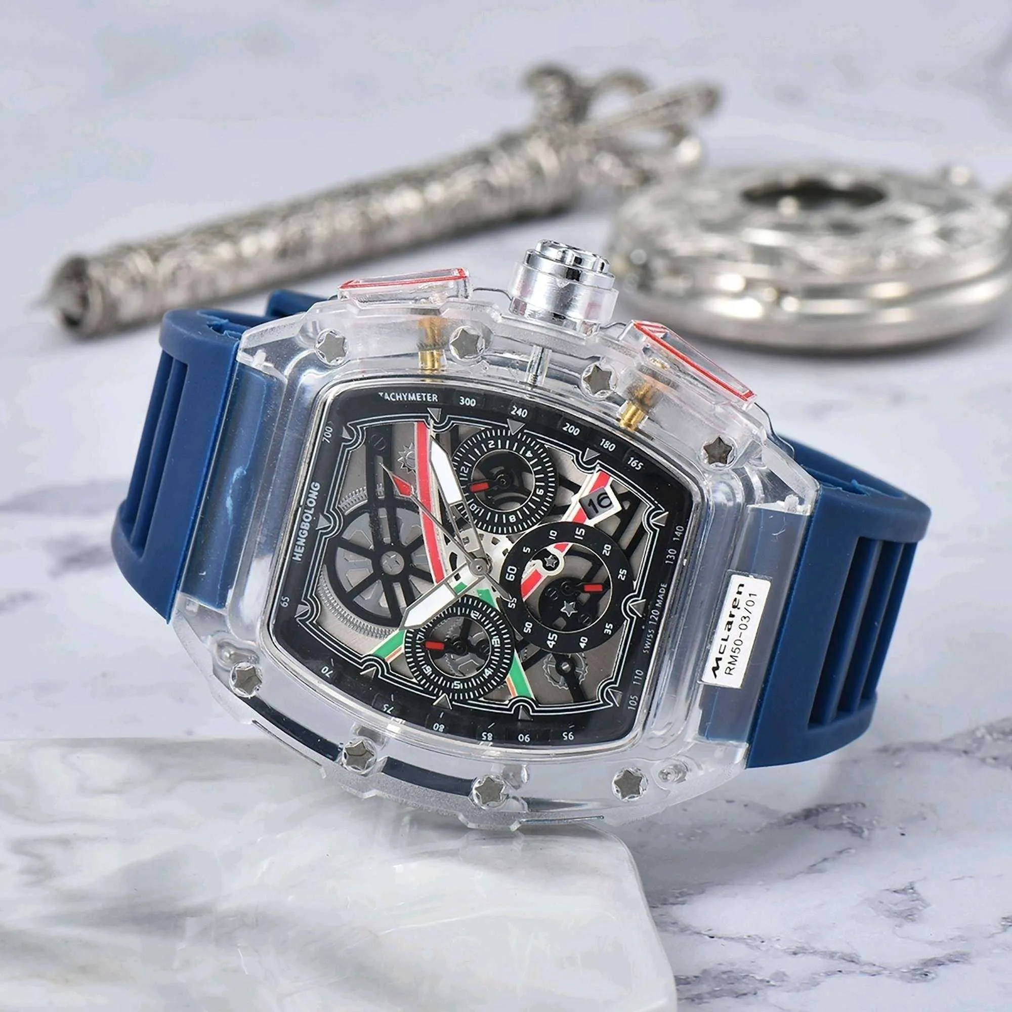 DHgate.com:Richard Mille Watch, Transparent Fully Automatic
