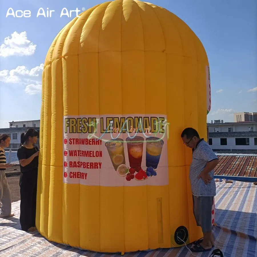 Inflatable Lemonade Booth Customized Inflatable Concession Stand Inflatable Lemonade Kiosk Yellow Stand for Sale/Commercial