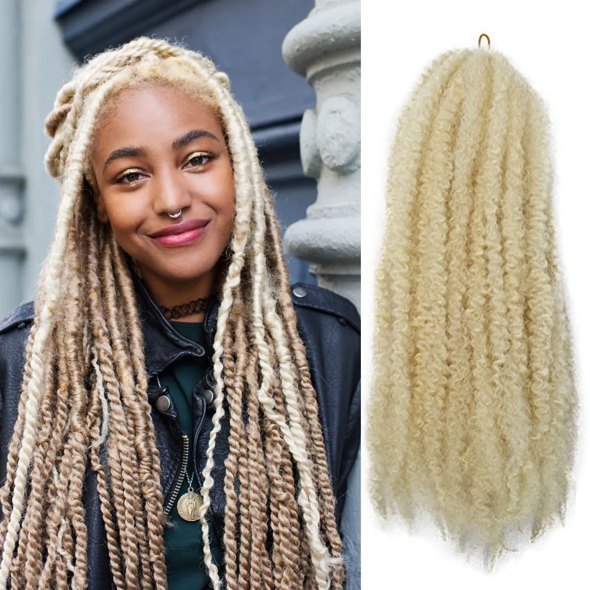 613 Estensioni dei capelli sintetici all'uncinetto Marley 18 pollici Ombre Afro Kinky Marley Braid Cuban Twist Marley Hair