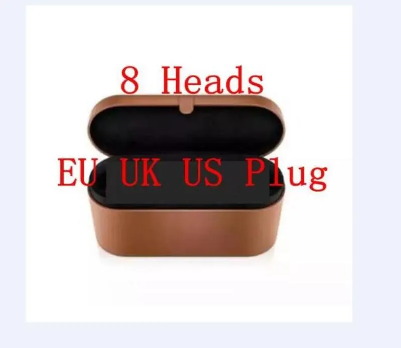 8 cabezales HS01 Secador de rizador de cabello multifunción Caja de regalo de rizador automático para cabellos normales ásperos Rizadores de aire Envoltura de aire Styler Dry US / UK / EU Plug