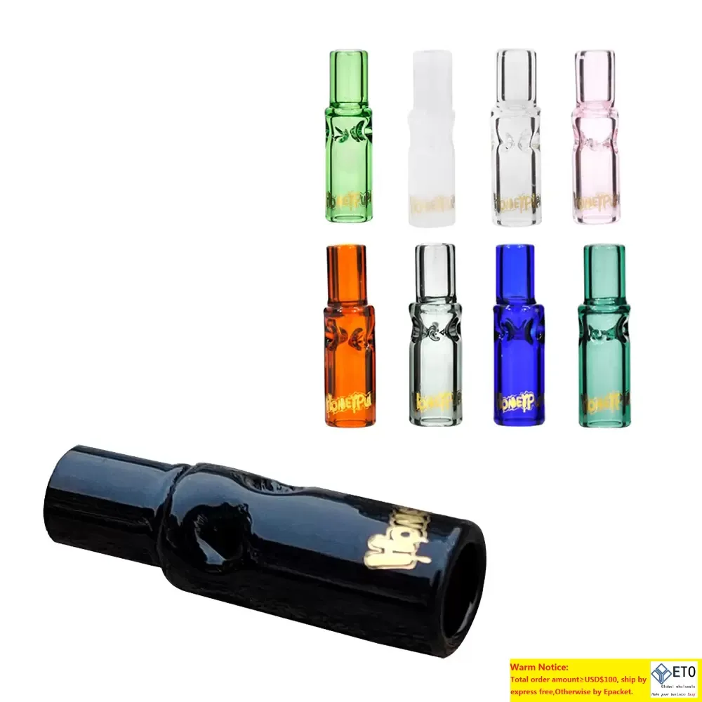 HONEYPUFF Reusable Smoking Glass Filter Tip Mouthpieces For PreRolled Rolling Cones 35MM Cigarette Tips Mouthpiece