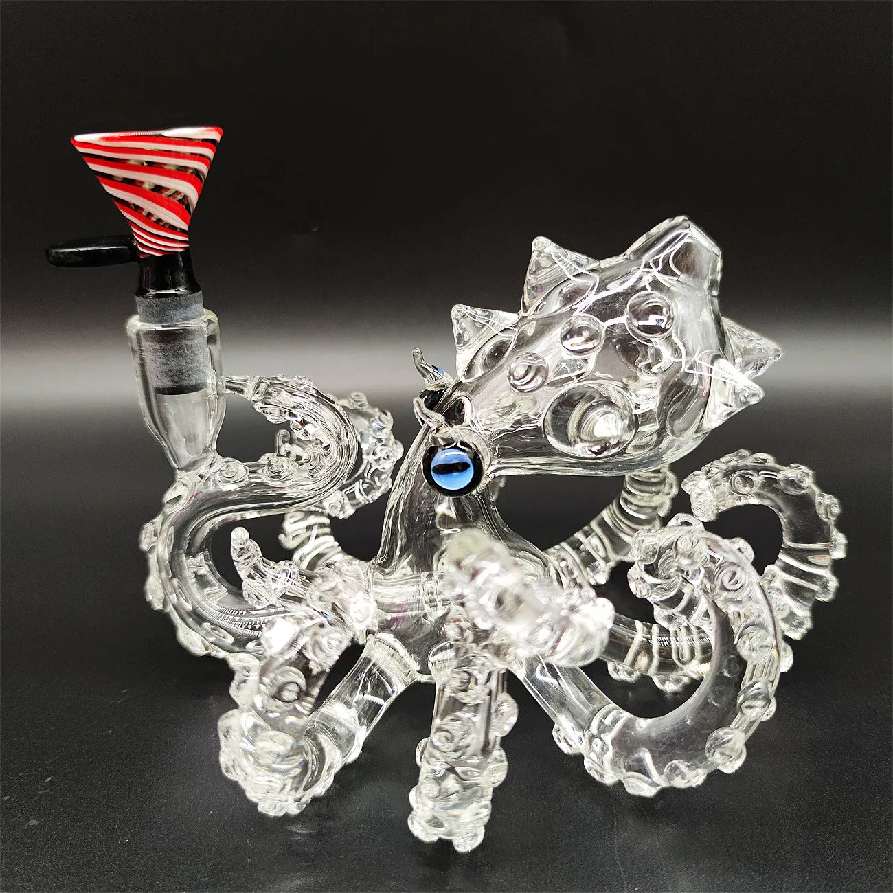 2023 Capolavoro Heady Bong Octopus Glass Dab Rig Artigianale a mano 14,4mm Giunto maschio artigianale fatto a mano Bubbler Vivid Animal Banger