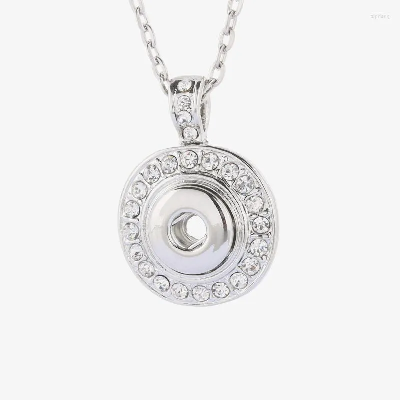 Pendant Necklaces Boom Life Snap Jewelry Buttons Link Chain 60CM With Crystal Fit 12MM