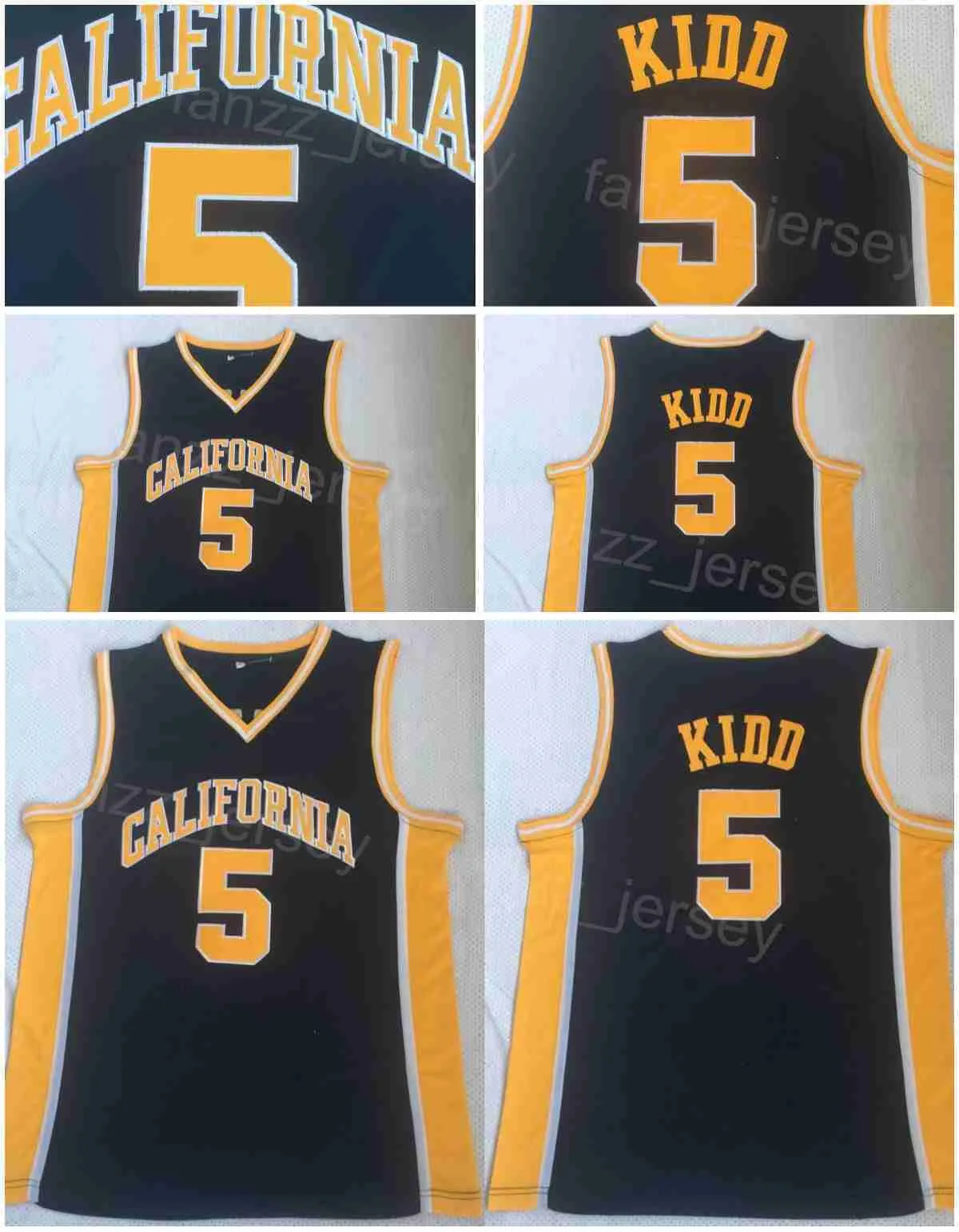 California Golden Bears 5 Jason Kidd Trikots College Basketball University Shirt Teamfarbe Schwarz Für Sportfans Atmungsaktive Stickerei und Näharbeiten aus reiner Baumwolle NCAA