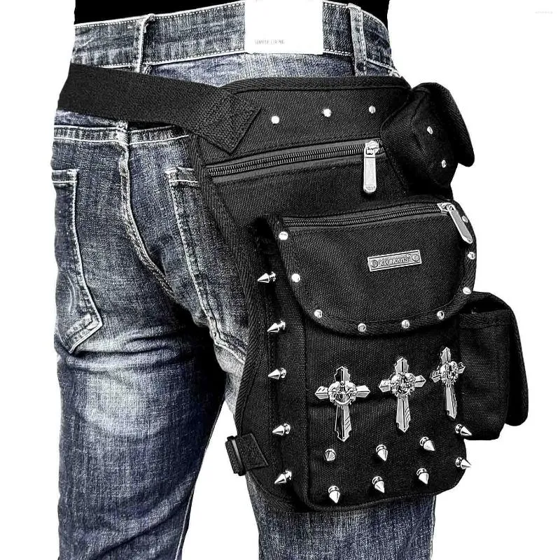 TABY TABY MENS NIT SKULL Cross Rock Hip-Hop Bag Fanny Pack Casual Outdoor Travel Crossbody torebka