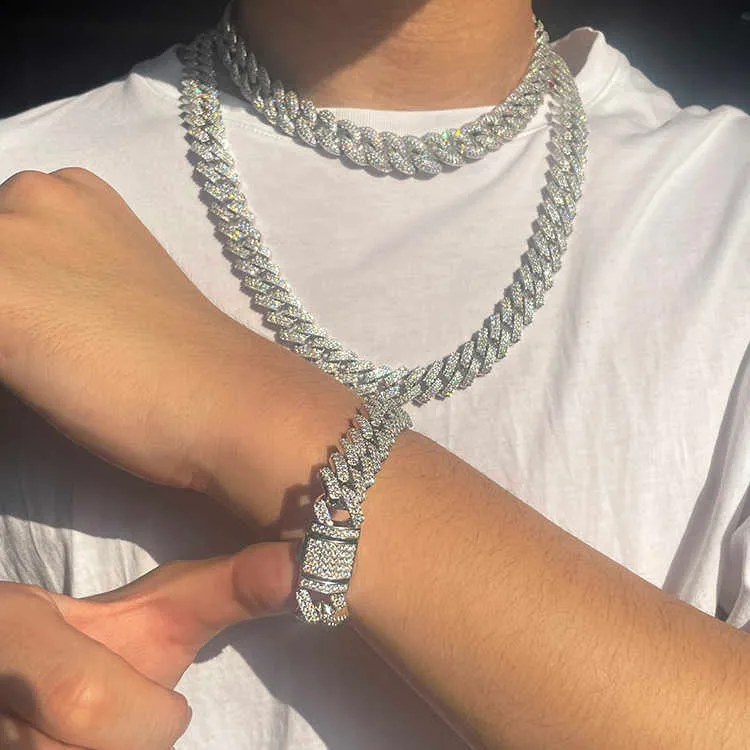 Pulsera De Cadena De Moissanite Brazalete De Enlace Pesado De 4 Filas Pulsera De Cadena De Moissanite Brazalete De Enlace Pesado De 4 Filas