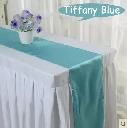 AOKSUNOVA Runner da tavola natalizio in mussola Tessuto per decorazioni di nozze Tessuto azzurro Runner da tavola Garza 3 m x 80 cm Blu acqua